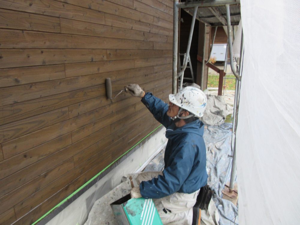 防腐剤2回目塗装状況